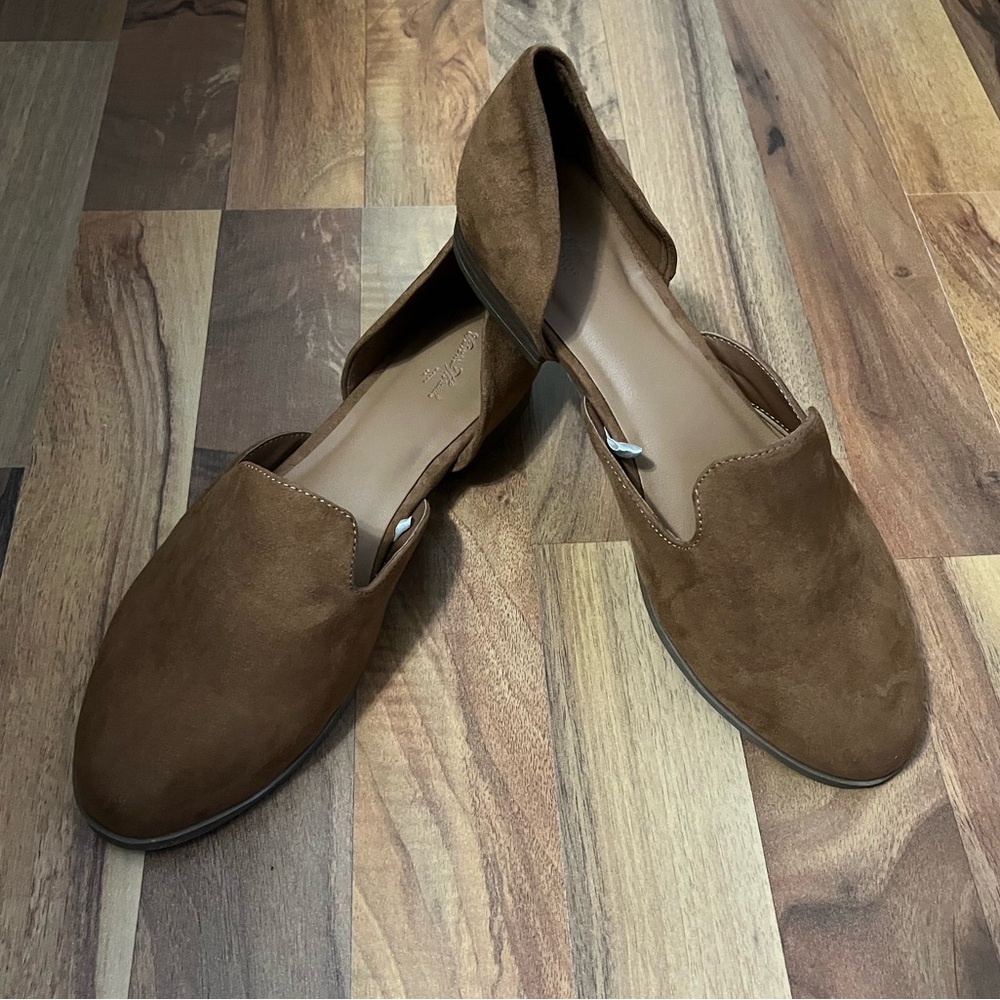 NWOT Universal Thread Cognac Suede Slip On Loafers